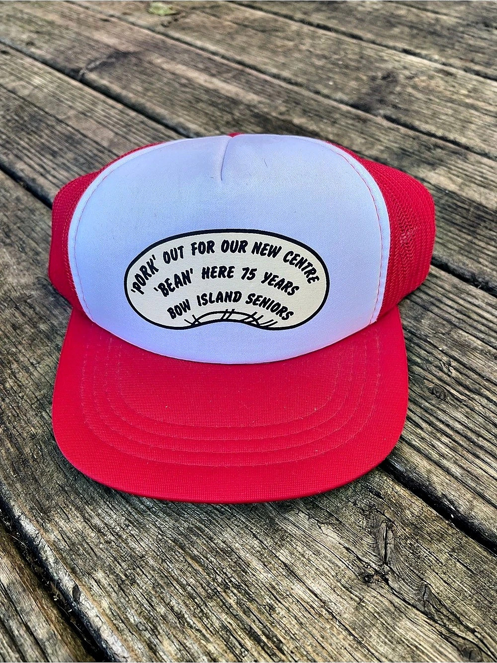 Vintage Red & White Trucker Hat